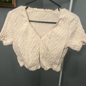 Women’s cropped cottage core knit top